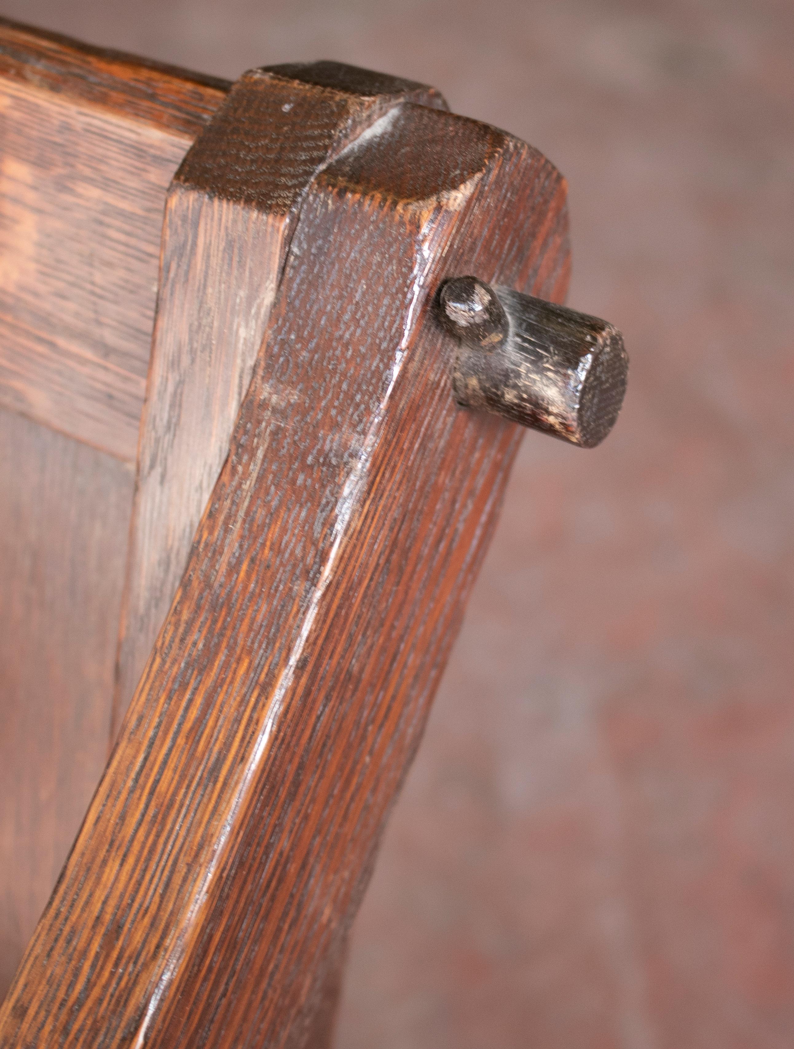 19th Century Austrian Hand Carved Oak Armchair For Sale 6