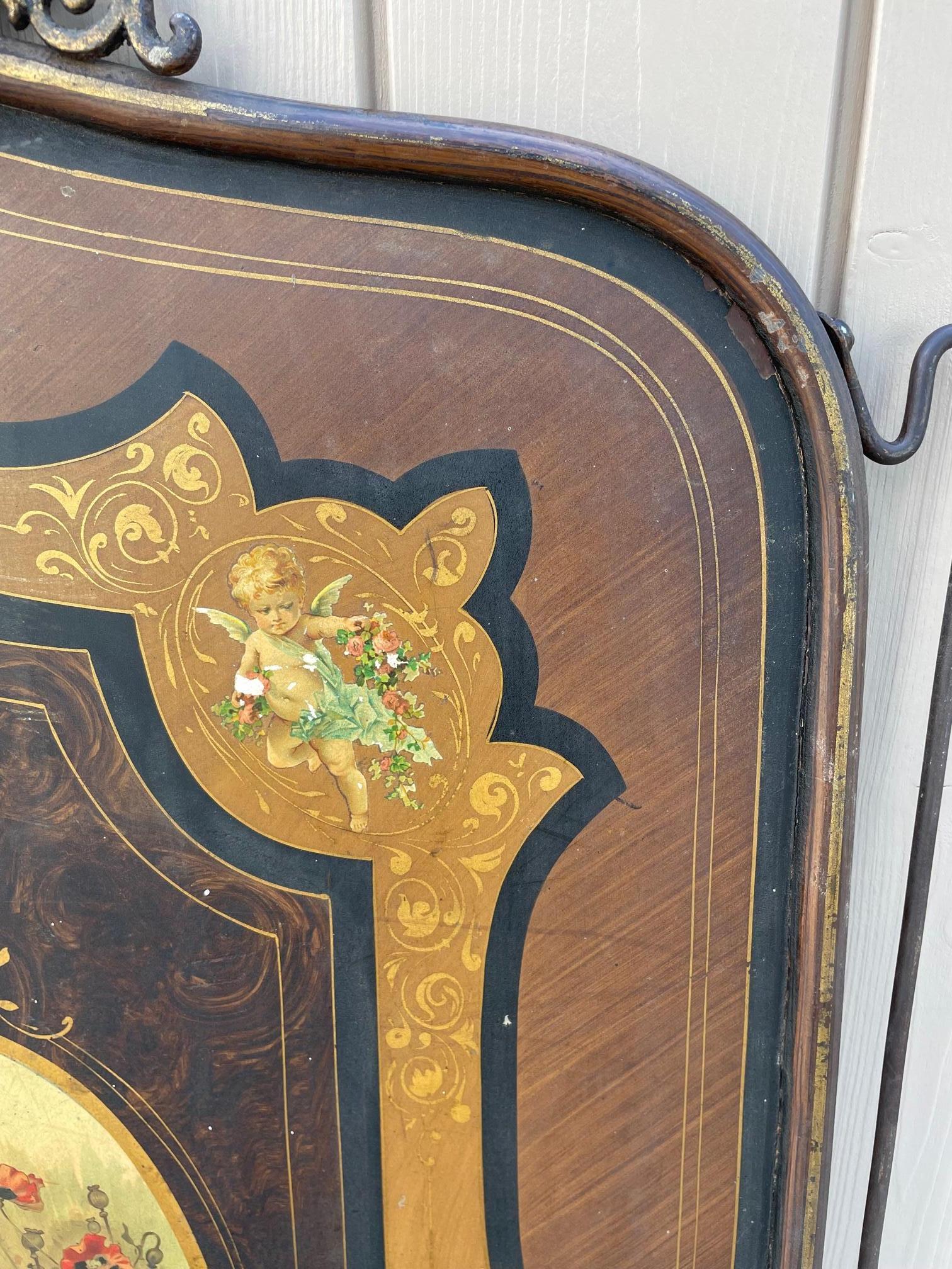 Iron bed, child’s bed frame includes factory symbol from Jos & Leop Quittner Factory in Vienna, ca. 1889
The two bed frame are made of iron, and the decorations are finely hand painted and represents love of angels. The top is also representing an