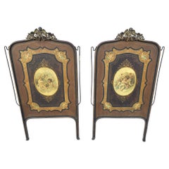 19th Century Austrian Hand Painted Iron Pair of Bed Frames, 1890s