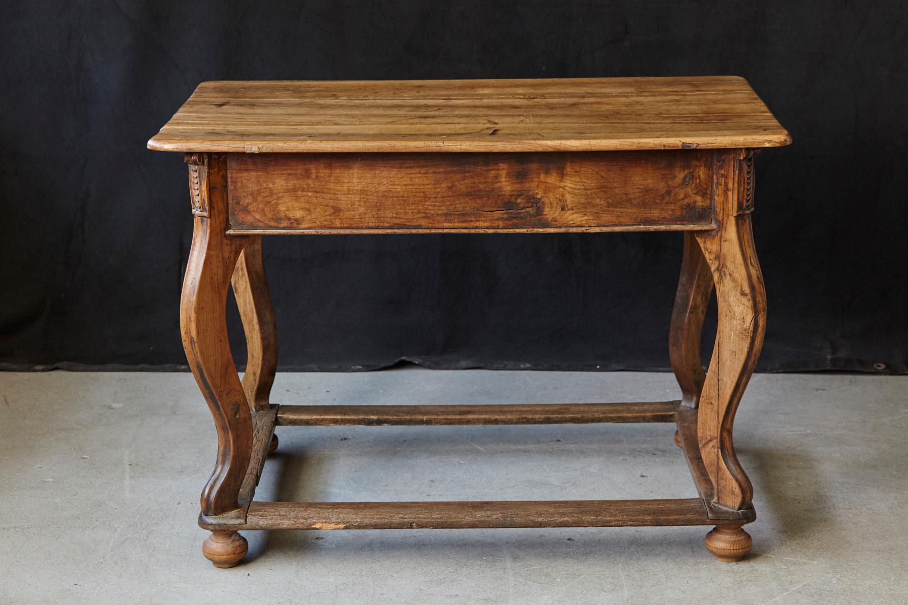 19th Century Austrian Library or Farm House Table with Box Stretcher, circa 1810 2