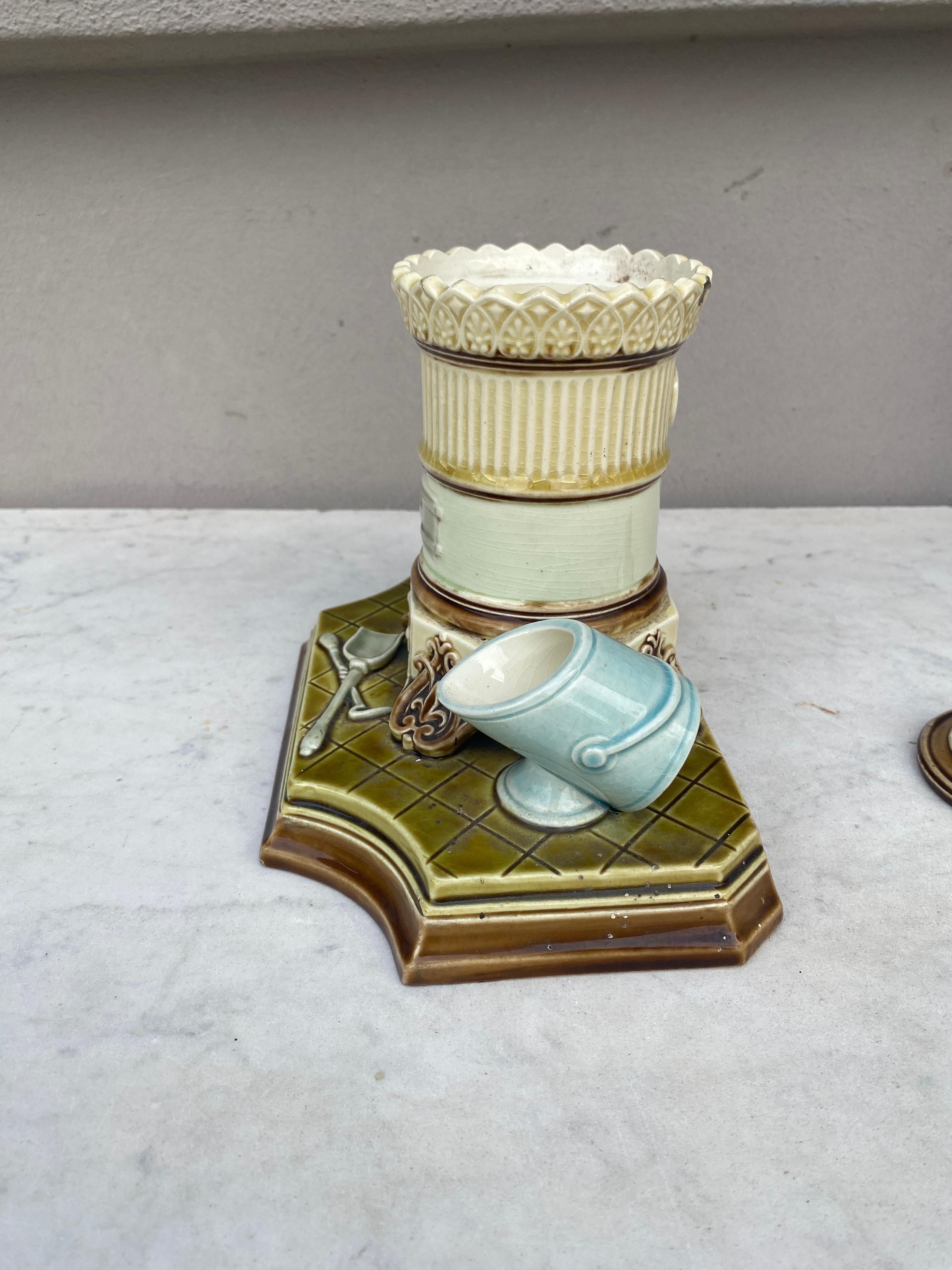 Fine XIX secolo Set di affumicatori in maiolica austriaca del XIX secolo in vendita