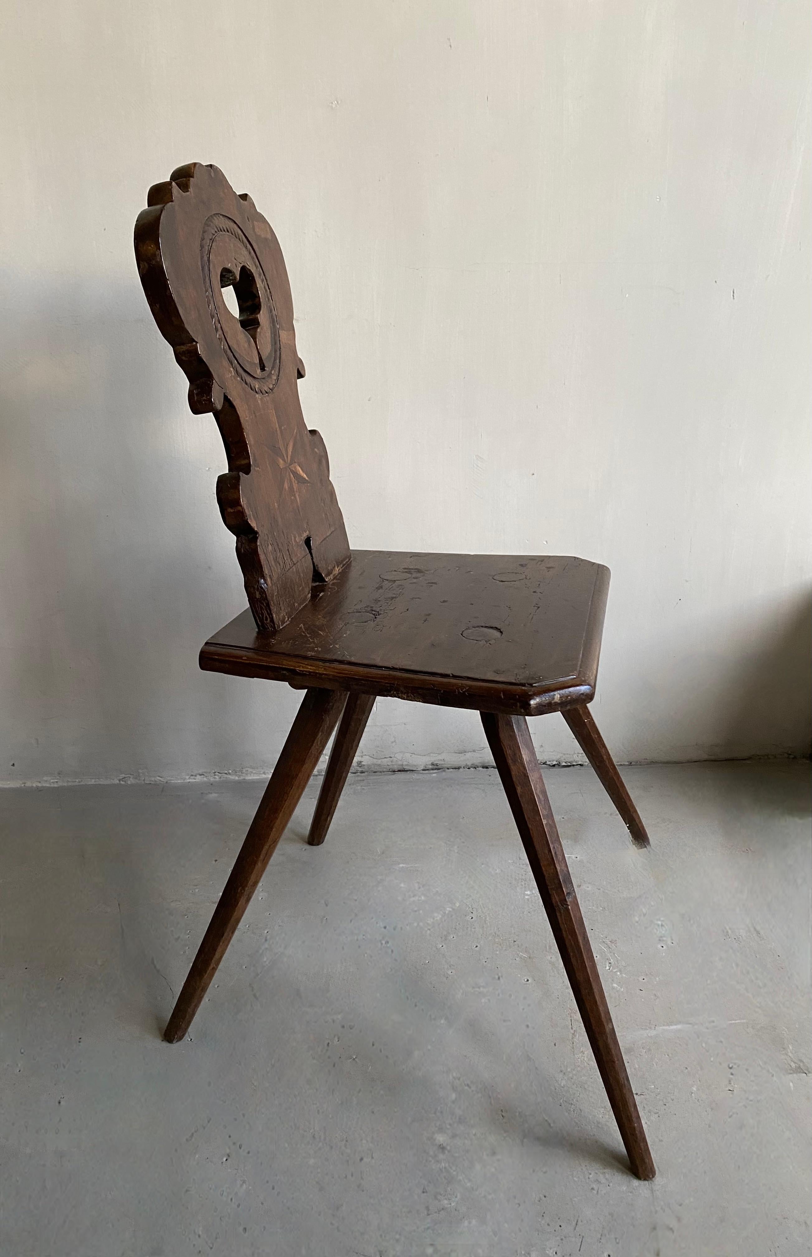 Country 19th Century Austrian Mountain Chair For Sale