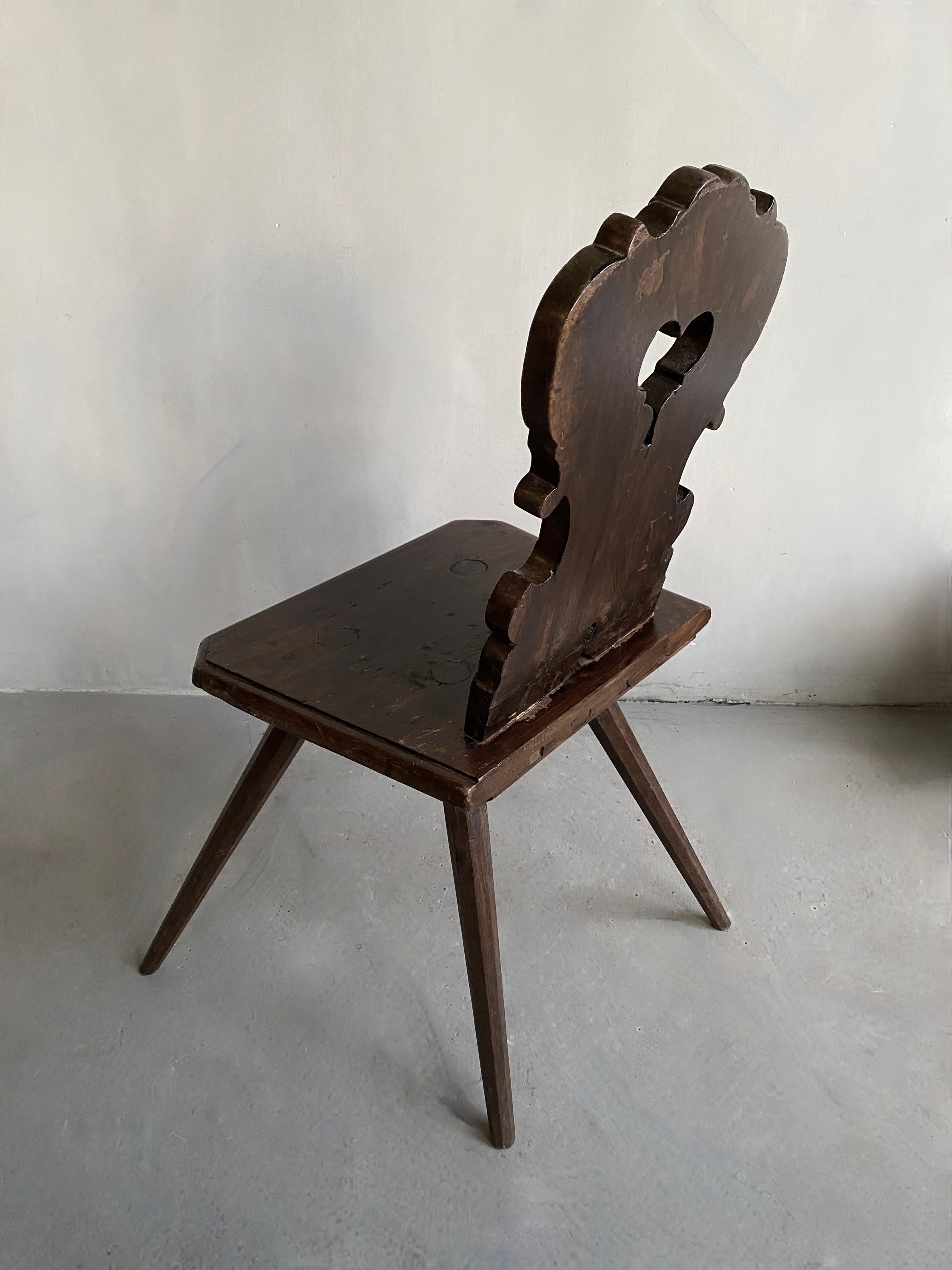 Oak 19th Century Austrian Mountain Chair For Sale