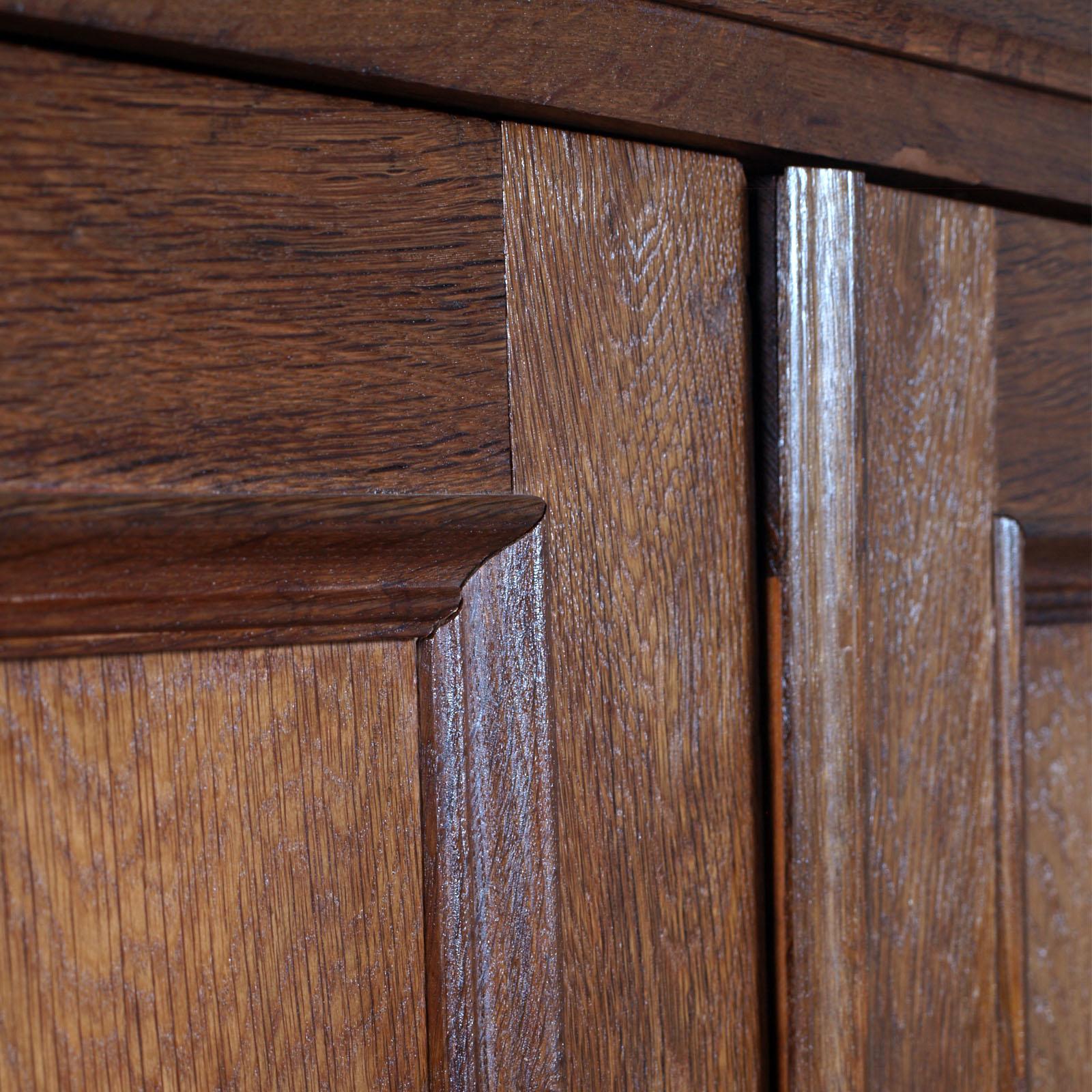 Neoclassical 19th Century from Vienna Neoclassic Wardrobe Closet in Massive Oak Wax Polished For Sale