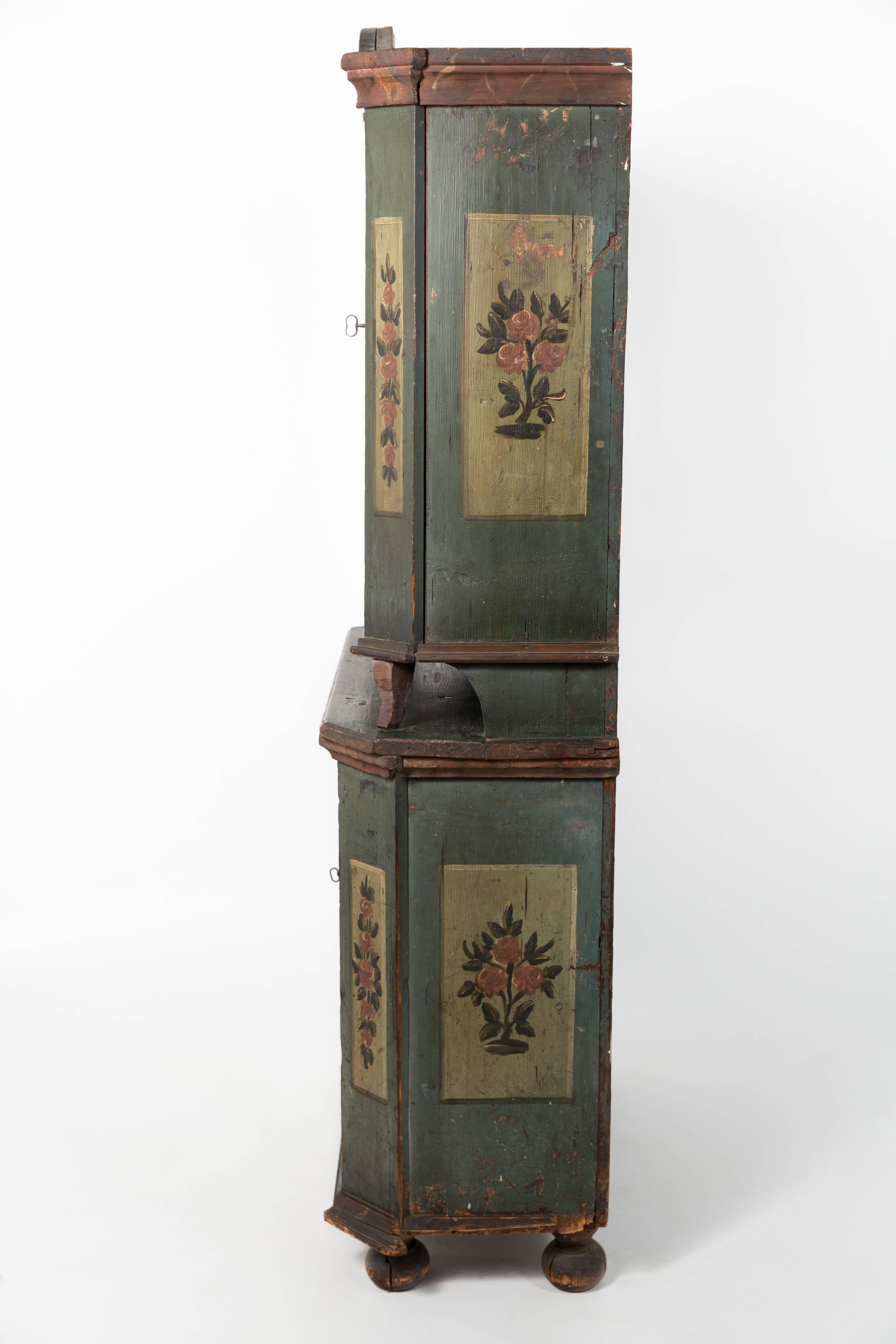 19th Century Austrian Painted Cabinet Dated 1837 1