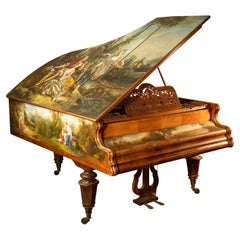 19th century Austrian Promberger & Son hand painted grand piano