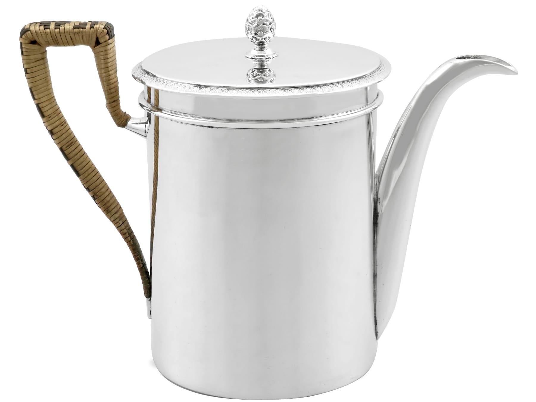 19th Century Austrian Silver Coffee Pot with Spirit Burner For Sale 3