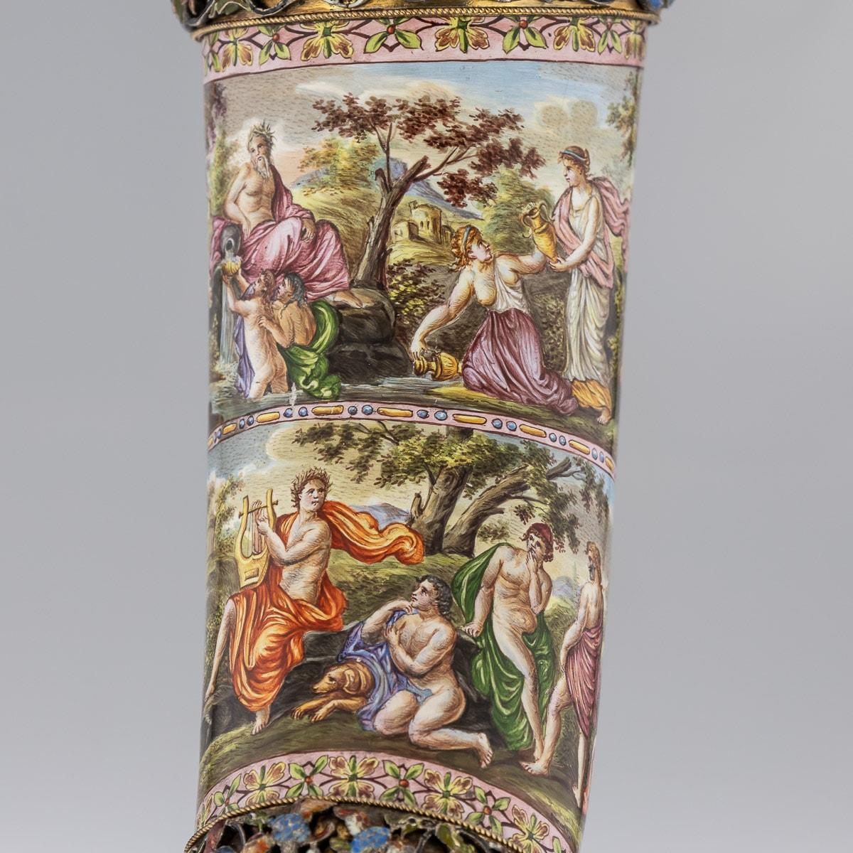 19th Century Austrian Silver Gilt & Enamel Hunting Horn, Karl Bank, C.1890 12