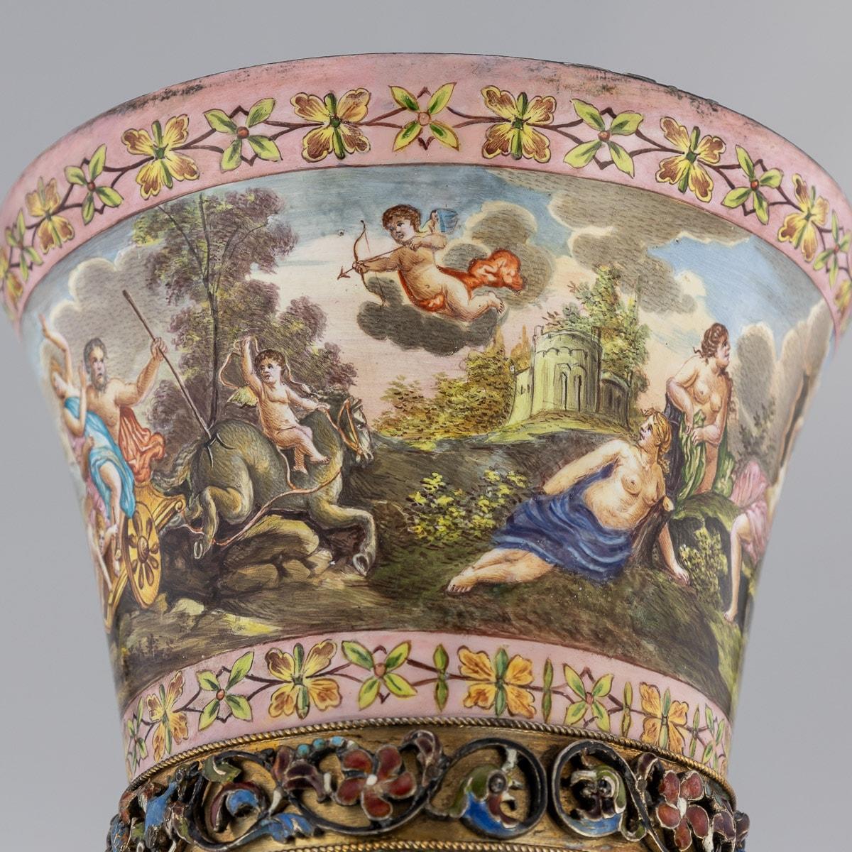 19th Century Austrian Silver Gilt & Enamel Hunting Horn, Karl Bank, C.1890 4