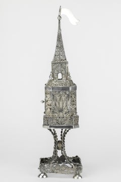 19th Century Austrian Silver Spice Tower