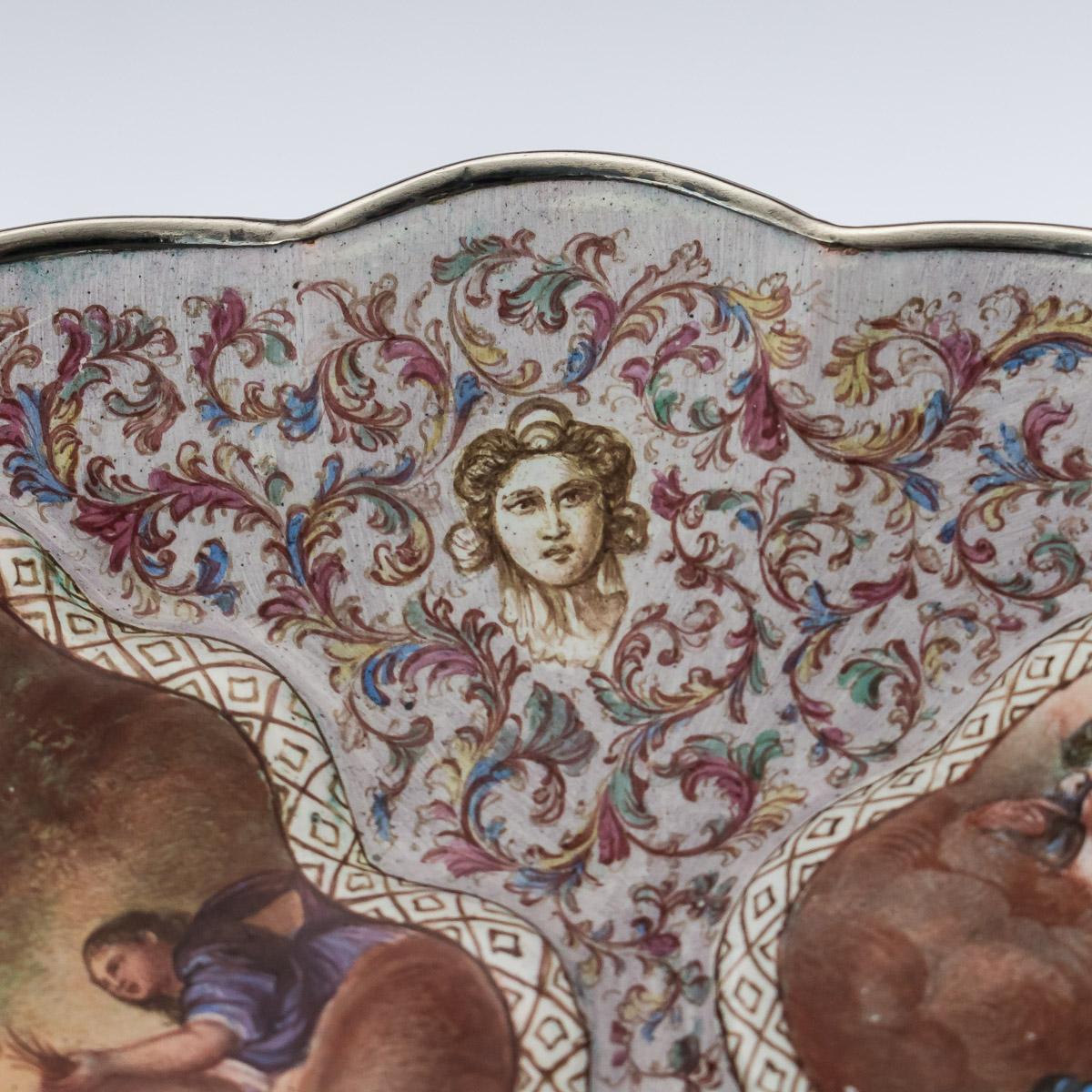 19th Century Austrian Solid Silver and Hand-Painted Enamel Dish, circa 1890 4