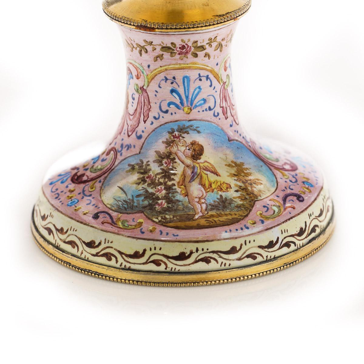 19th Century Austrian Solid Silver & Enamel Comport, Vienna, c.1880 8