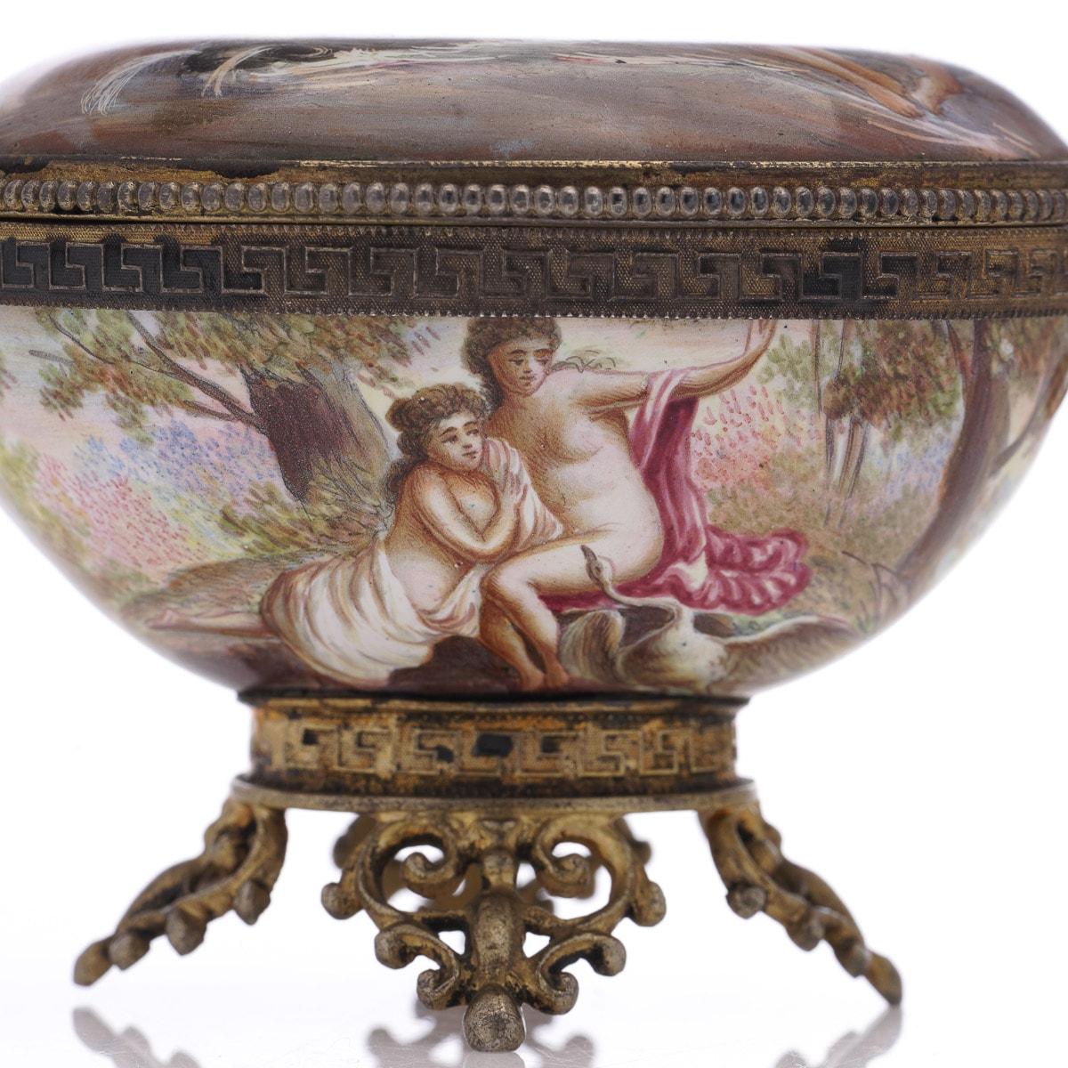 19th Century Austrian Solid Silver & Enamel Lidded Bowl, Vienna, circa 1870 For Sale 6