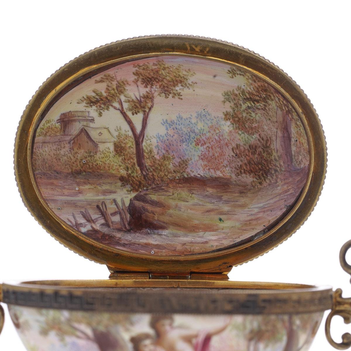 19th Century Austrian Solid Silver & Enamel Lidded Bowl, Vienna, circa 1870 For Sale 4