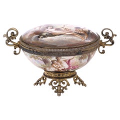 19th Century Austrian Solid Silver & Enamel Lidded Bowl, Vienna, circa 1870