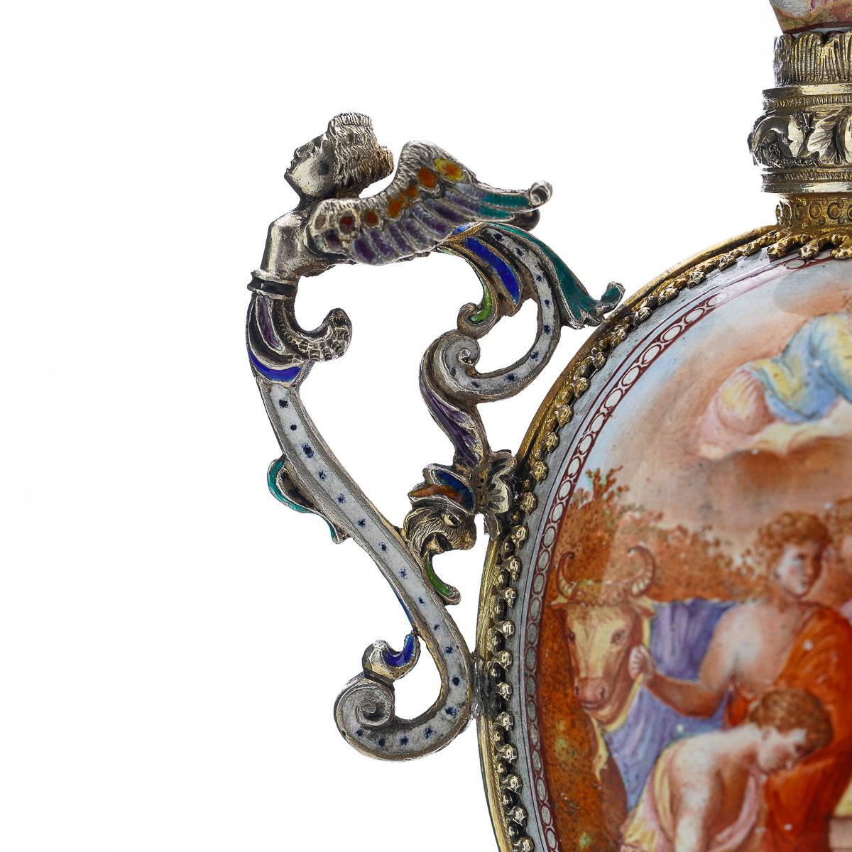 19th Century Austrian Solid Silver & Enamel Vase, Hermann Bohn, C.1880 4