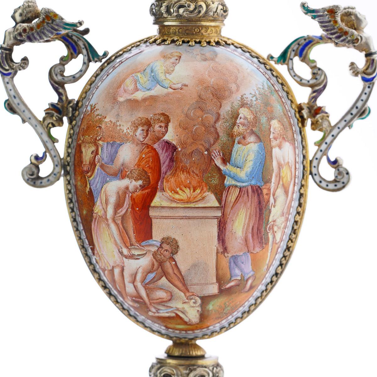 19th Century Austrian Solid Silver & Enamel Vase, Hermann Bohn, C.1880 6