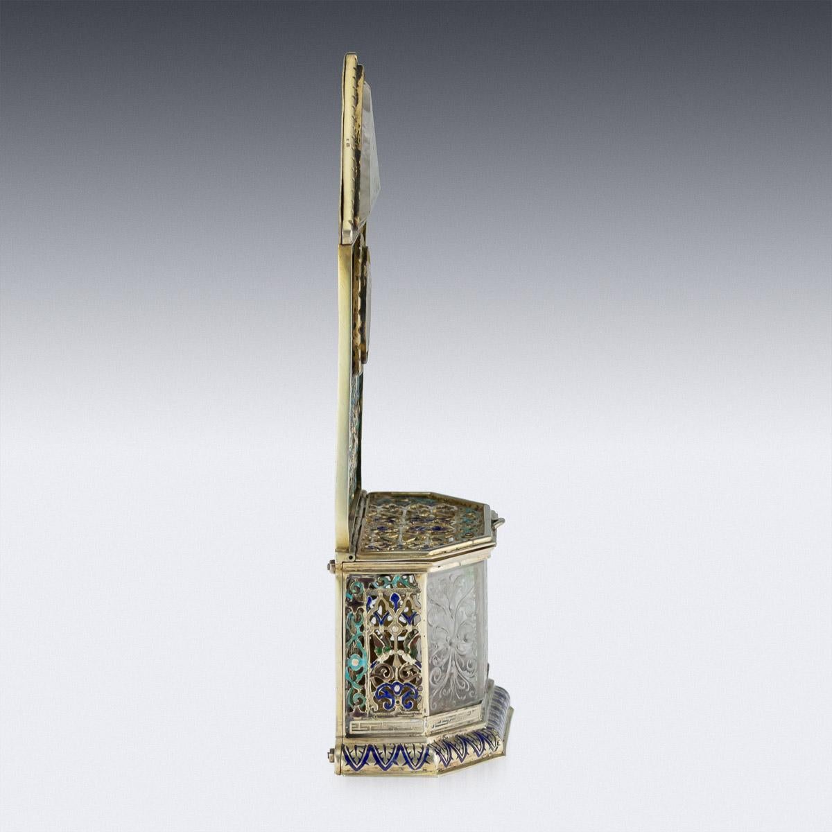 Austrian Solid Silver-Gilt and Enamel Reliquary by Rudolf Linke, circa 1890 For Sale 2