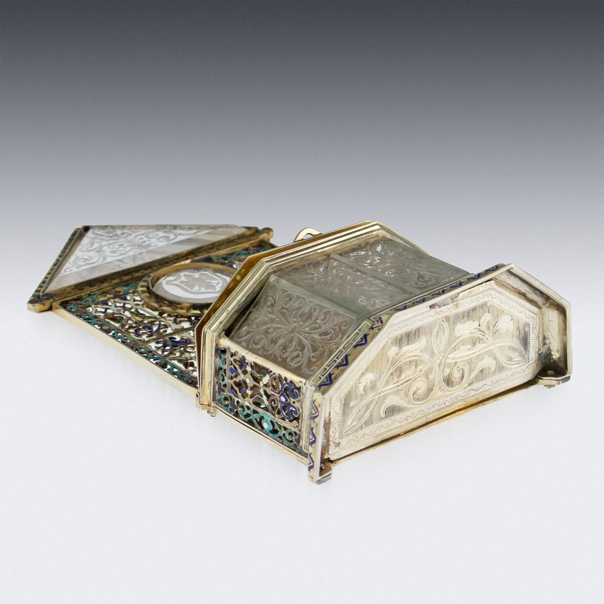 Austrian Solid Silver-Gilt and Enamel Reliquary by Rudolf Linke, circa 1890 For Sale 3