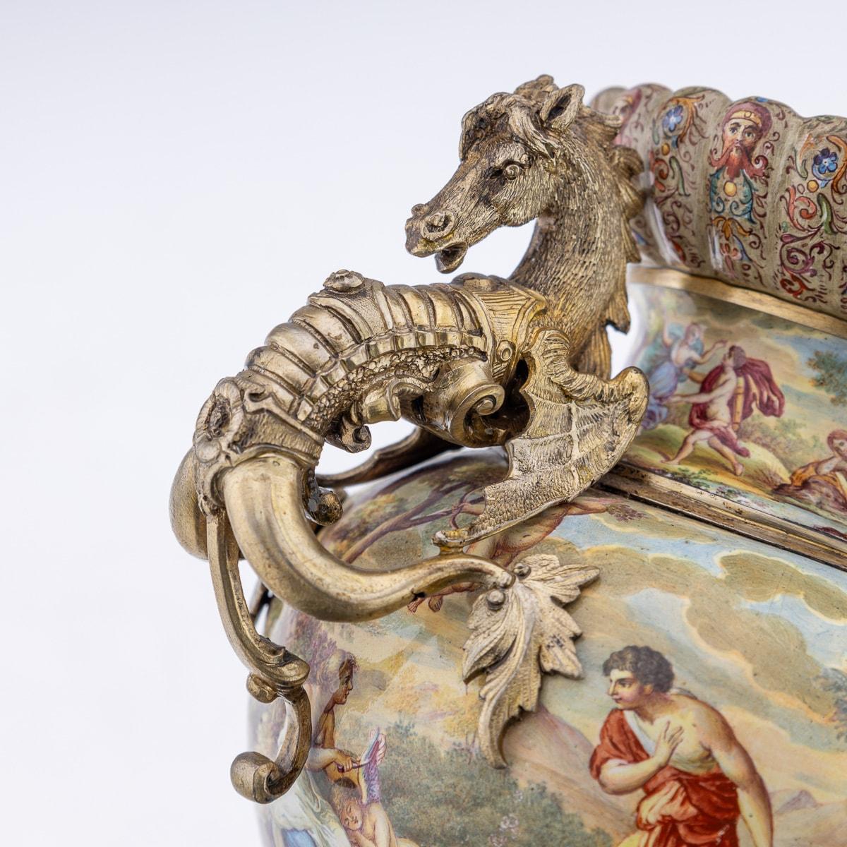 19th Century Austrian Solid Silver-Gilt & Enamel Vase, Hermann Bohm c.1880 6