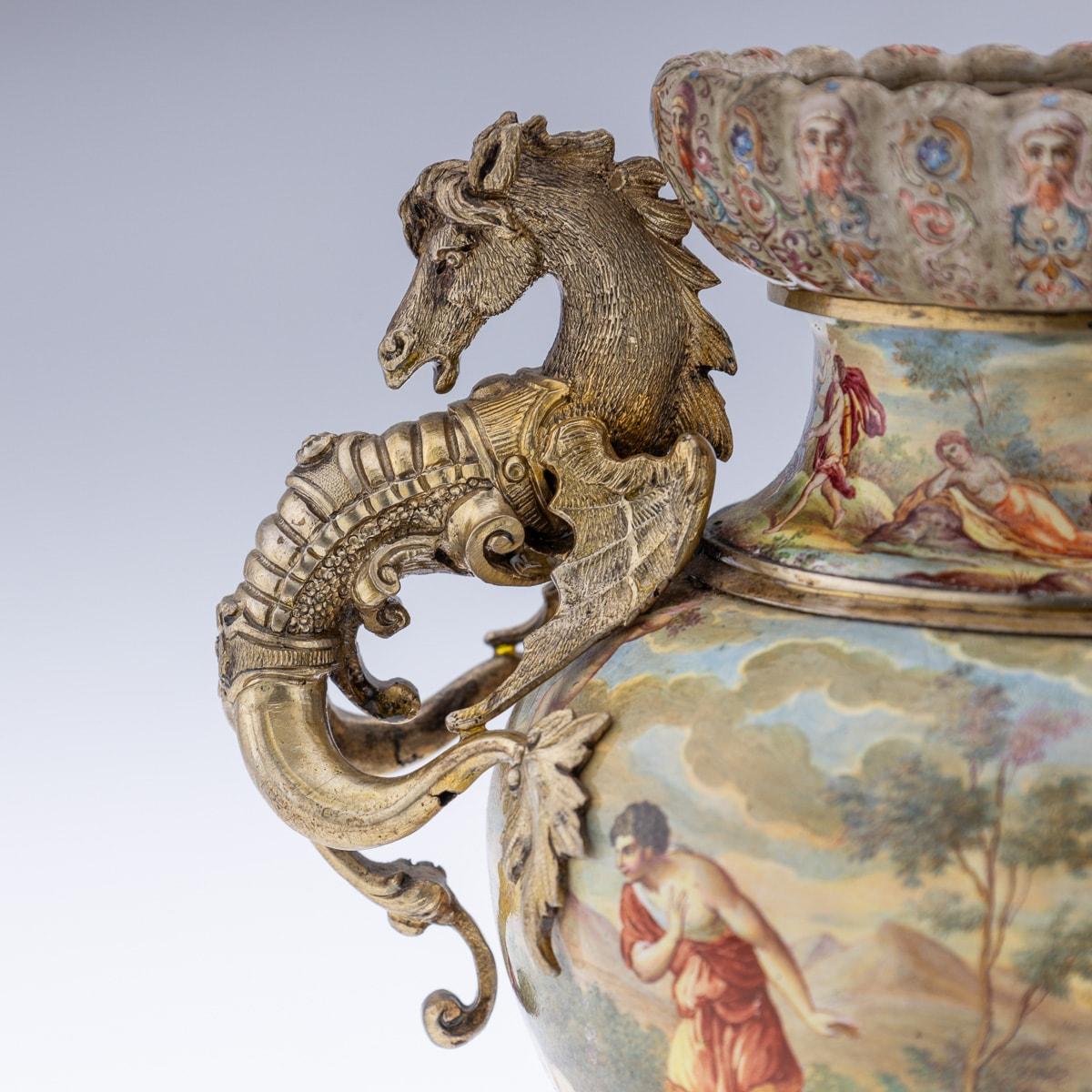 19th Century Austrian Solid Silver-Gilt & Enamel Vase, Hermann Bohm c.1880 7