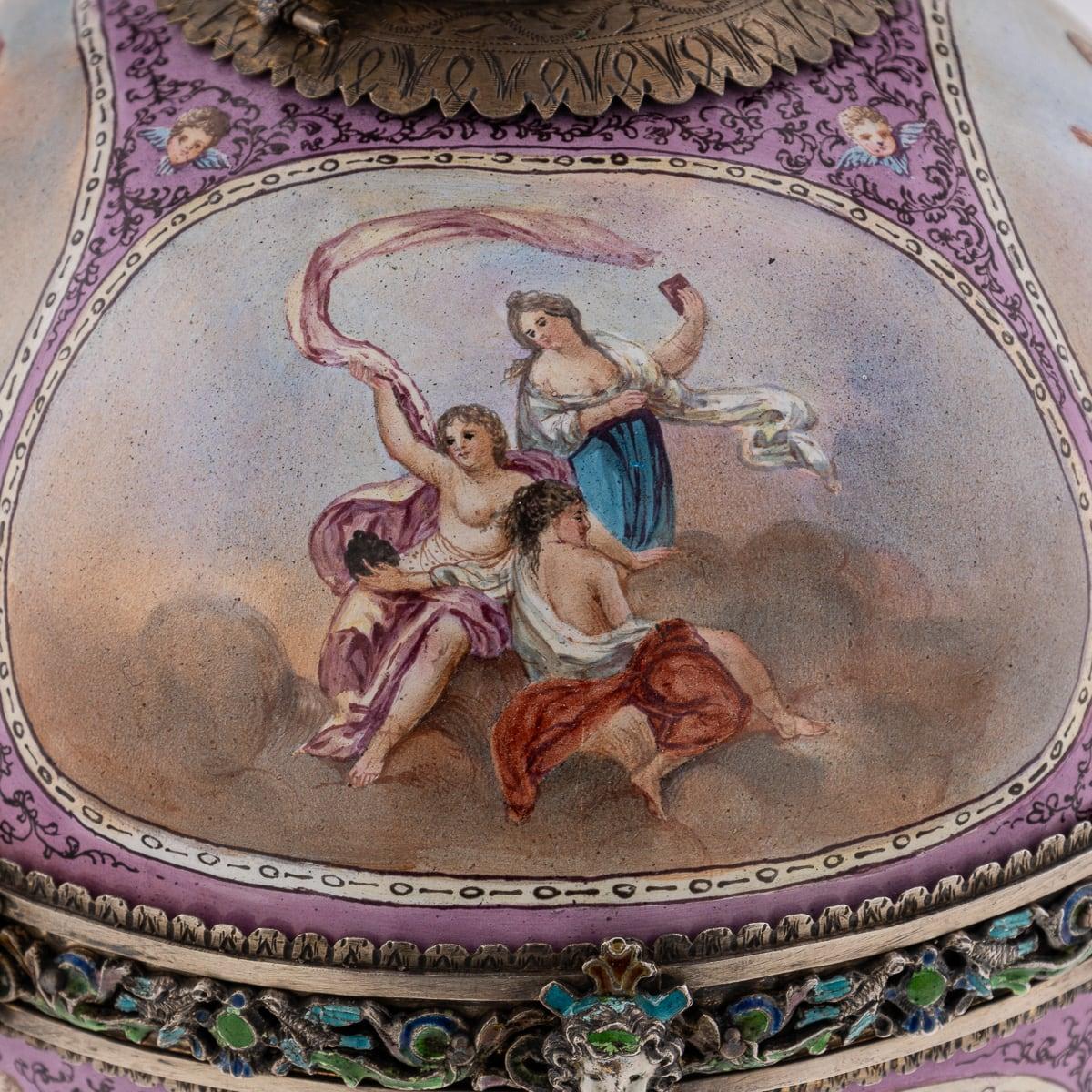 19th Century Austrian Solid Silver-Gilt & Enamel Vase, Hermann Bohm c.1880 10