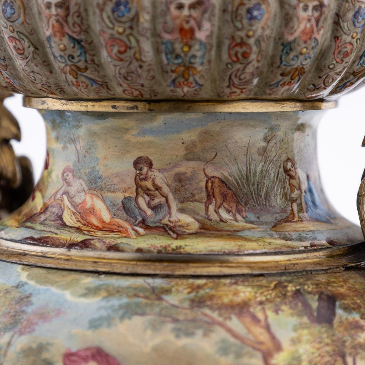 19th Century Austrian Solid Silver-Gilt & Enamel Vase, Hermann Bohm c.1880 10