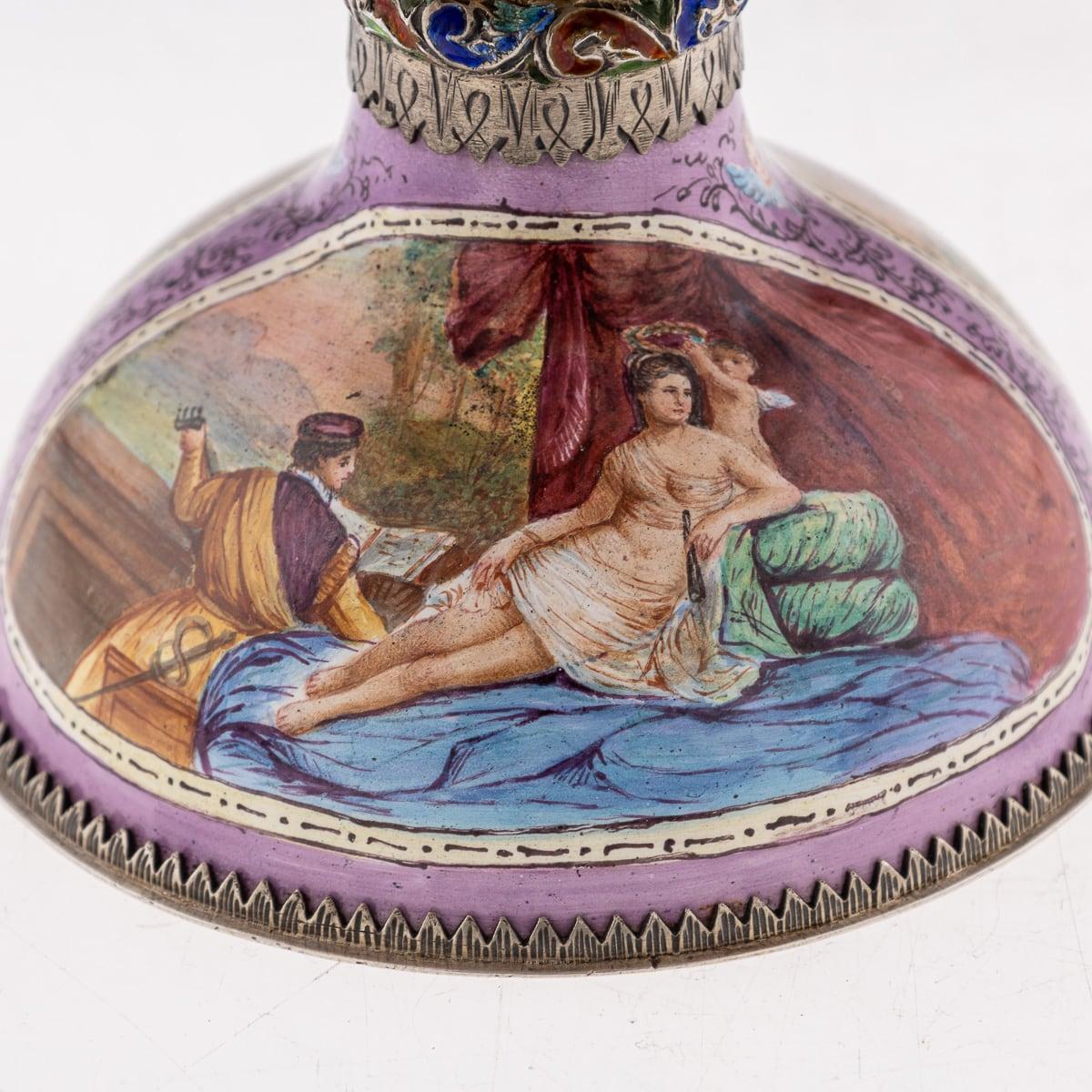 19th Century Austrian Solid Silver-Gilt & Enamel Vase, Hermann Bohm c.1880 15