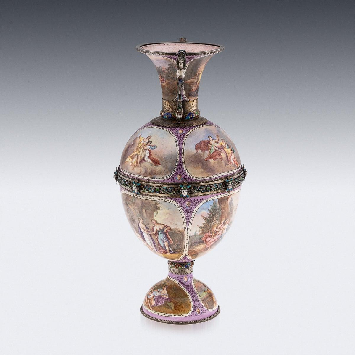 Other 19th Century Austrian Solid Silver-Gilt & Enamel Vase, Hermann Bohm c.1880