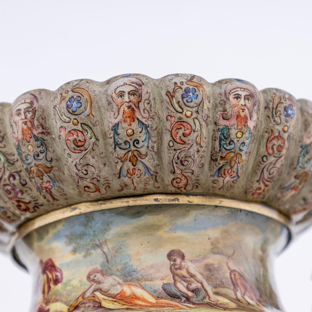 19th Century Austrian Solid Silver-Gilt & Enamel Vase, Hermann Bohm c.1880 For Sale 3