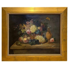 Österreichisches Stillleben des 19. Jahrhunderts, Ölgemälde mit Blumen von Eduard Wuger