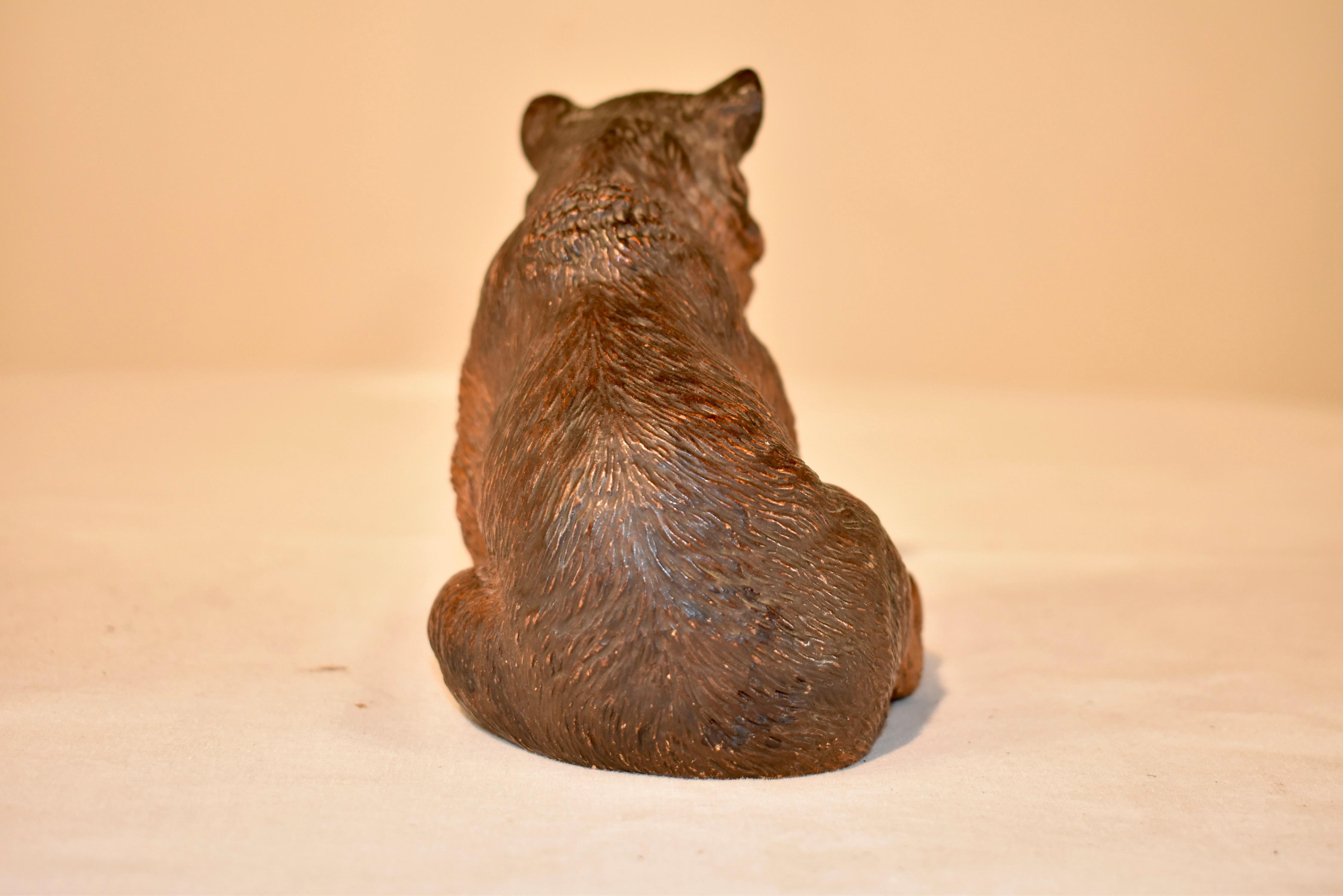 19th Century, Austrian Terracotta Bear In Good Condition For Sale In High Point, NC