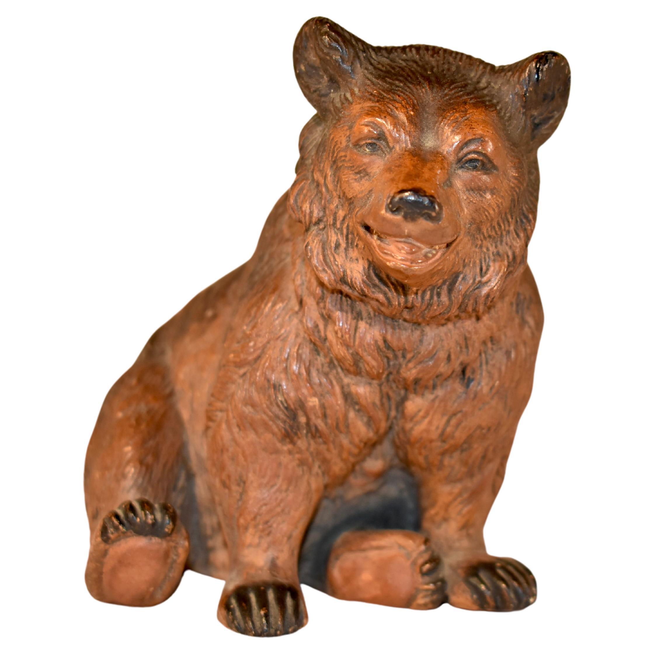 19th Century, Austrian Terracotta Bear For Sale
