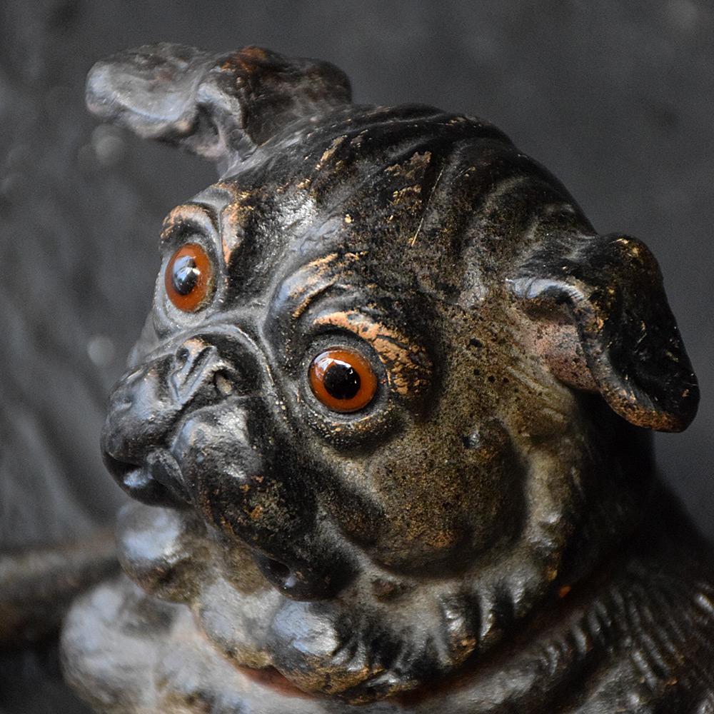 19th Century Austrian Terracotta Pug    In Good Condition For Sale In London, GB