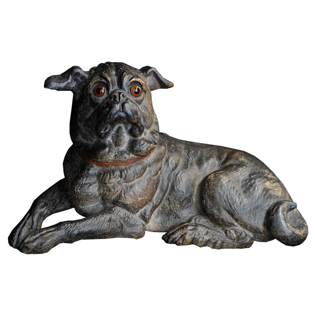 19th Century Austrian Terracotta Pug   