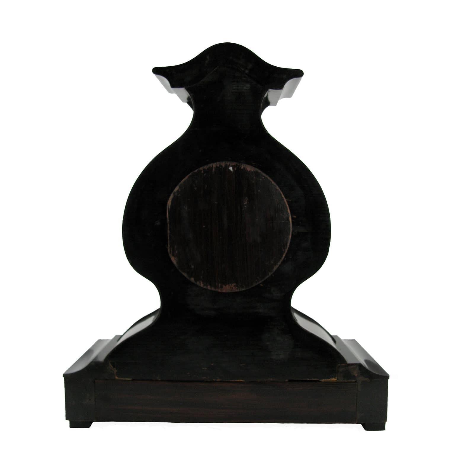 19th Century Austrian Viennese Marquetry Black Table Clock 1