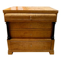 19th Century Authentic Biedermeier Burled Maple Cabinet