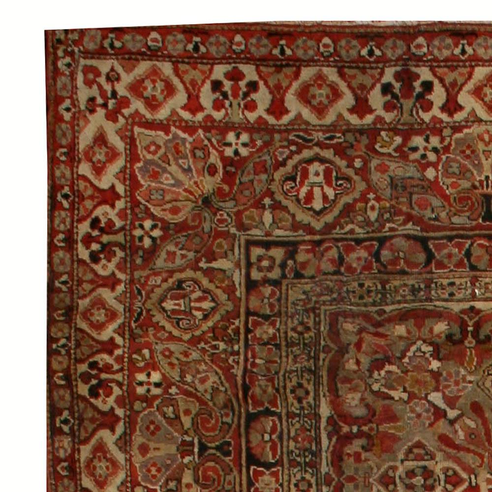 19th Century Indian Amritsar Botanic Wool Carpet For Sale 2