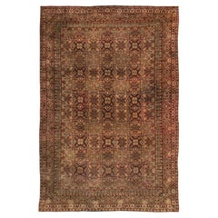 Antique 19th Century Indian Amritsar Botanic Wool Carpet