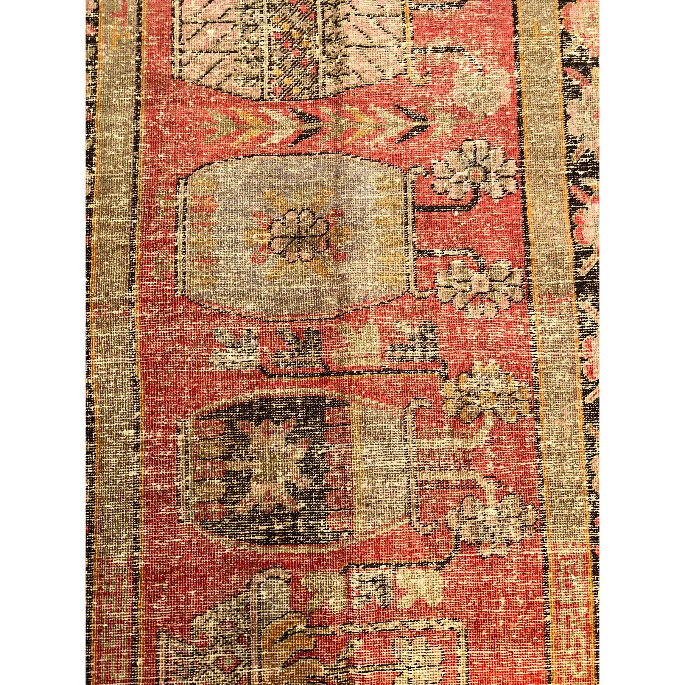 Authentique tapis Khotan Samarkand du 19ème siècle Bon état - En vente à Los Angeles, US