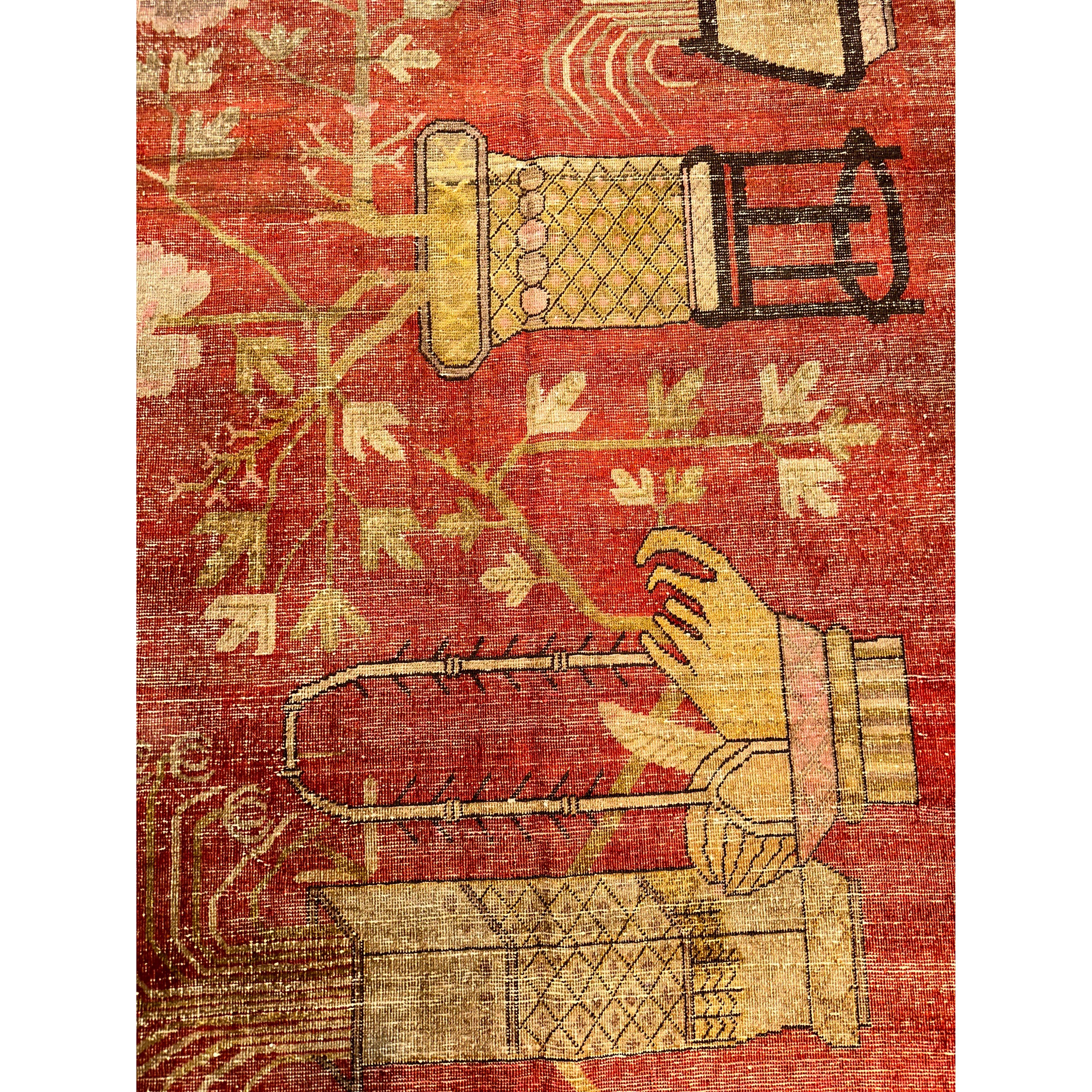 Authentischer orientalischer Samarkand-Teppich des 19. Jahrhunderts im Zustand „Gut“ im Angebot in Los Angeles, US