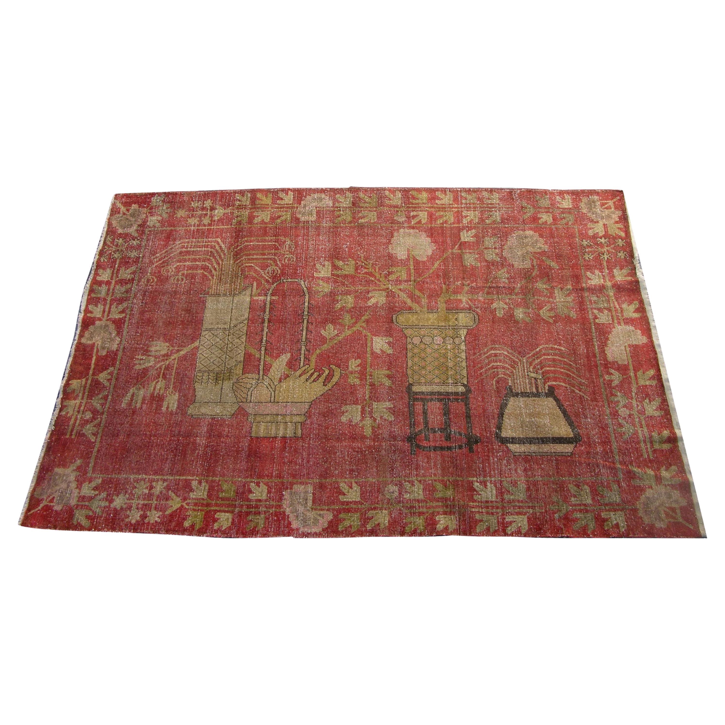 19th Century Authentic Oriental Samarkand Rug For Sale