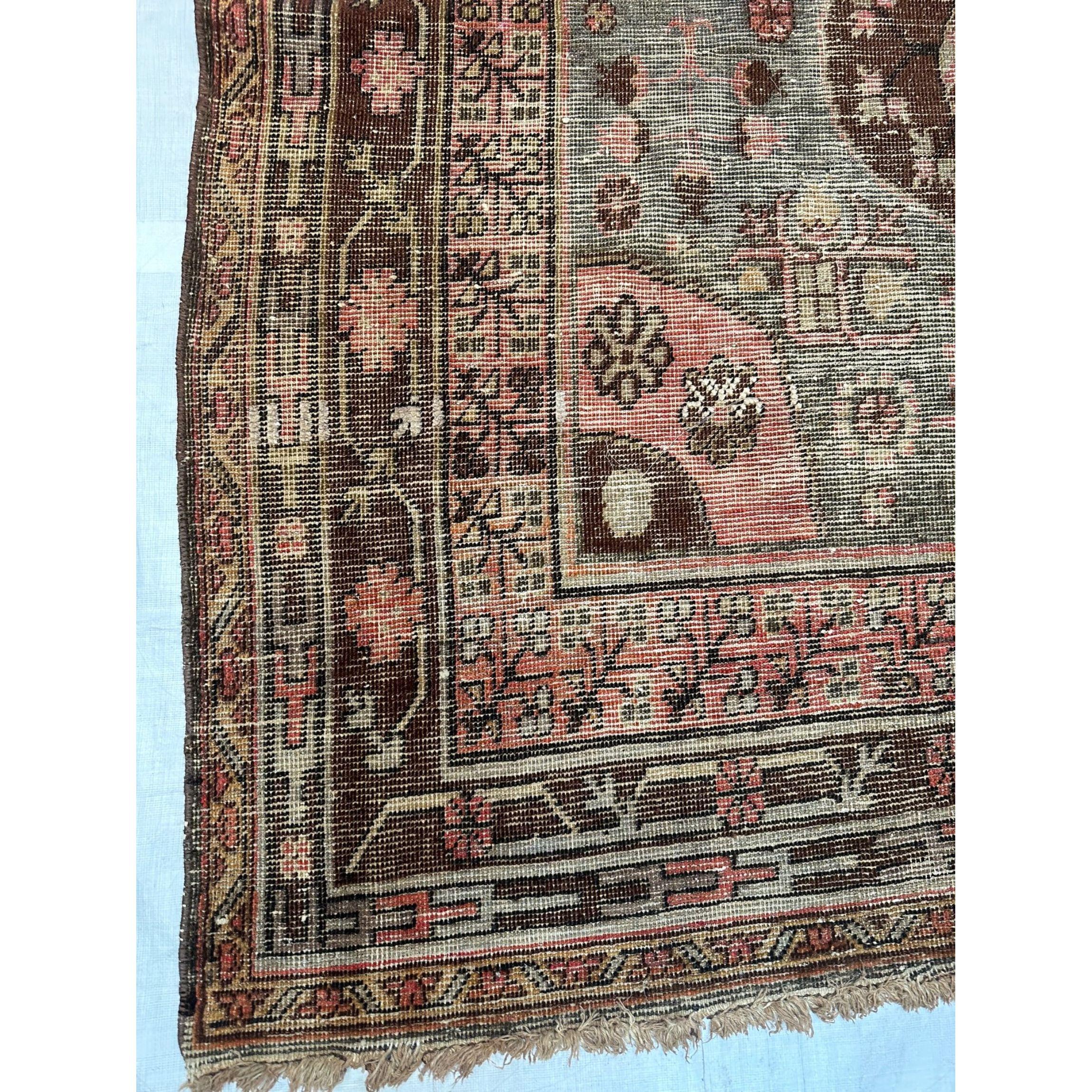 19th Century Authentic Samarkand Rug In Good Condition For Sale In Los Angeles, US