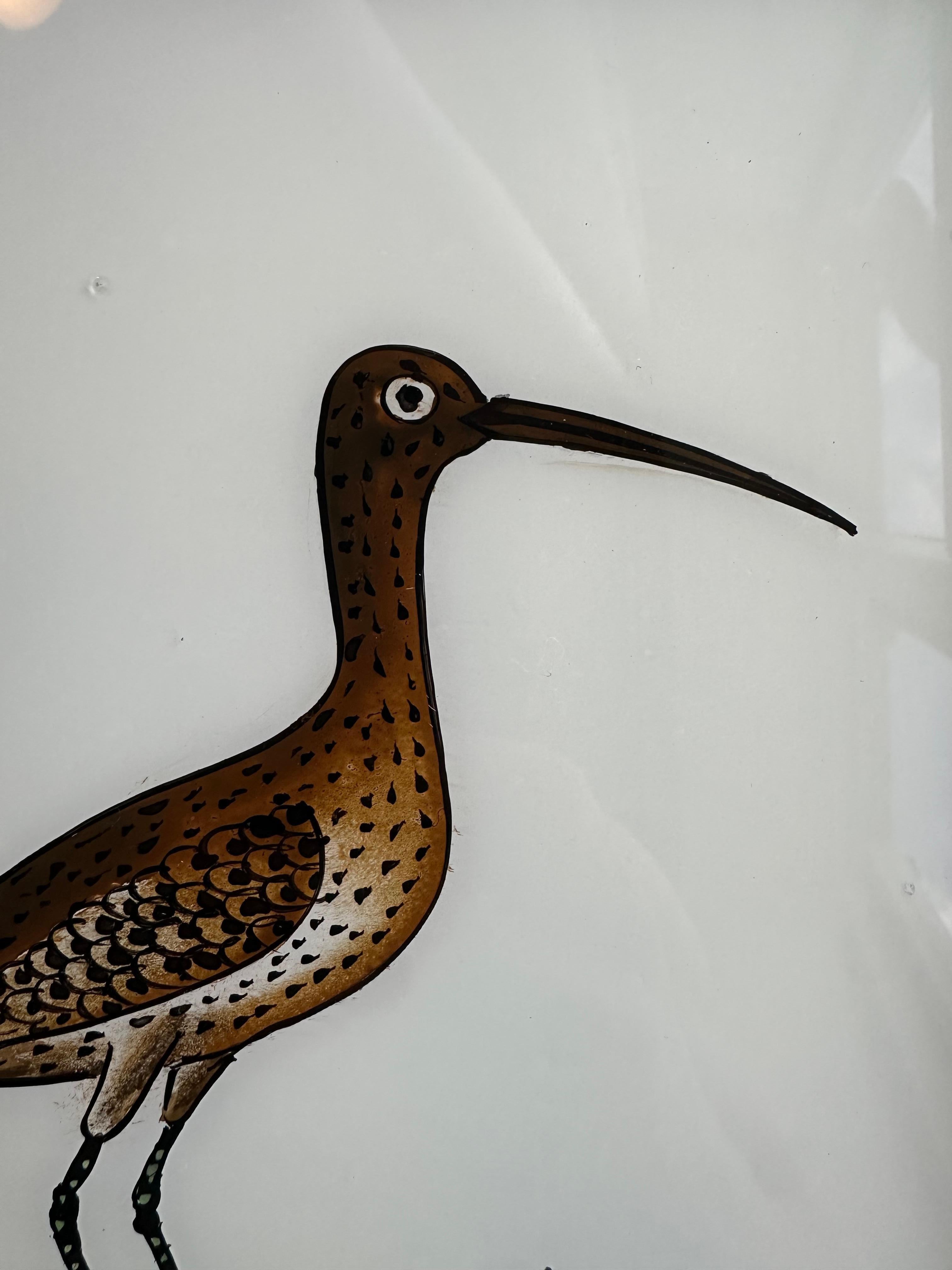 Peint à la main Chef-d'œuvre aéronautique du 19e siècle : magnifique peinture d'oiseaux en vente