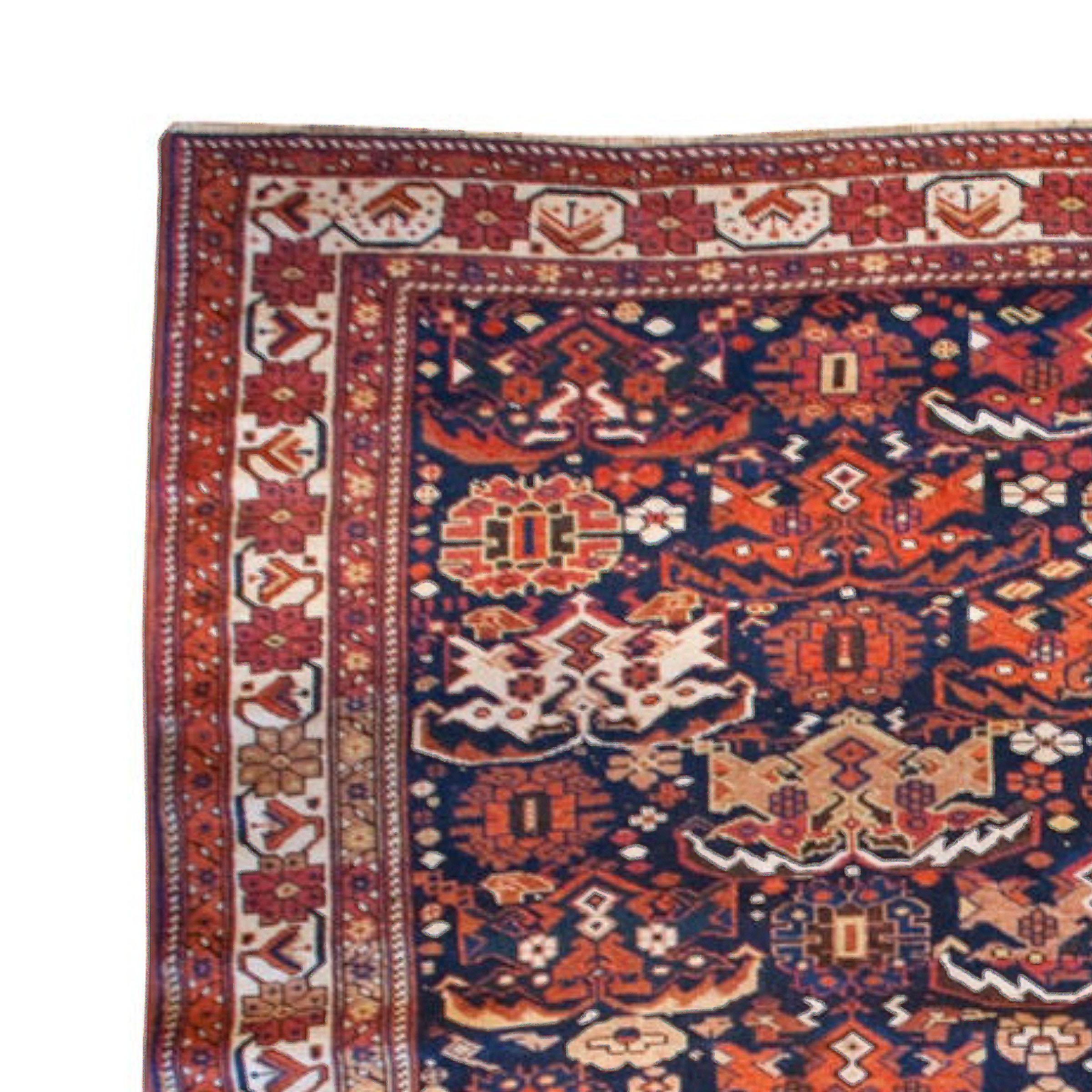 Vegetable Dyed 19th Century Afshar Carpet For Sale