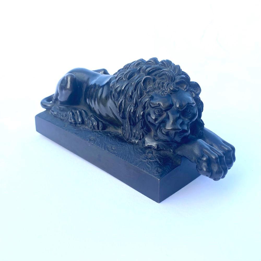 European 19th century bronze model of a lion