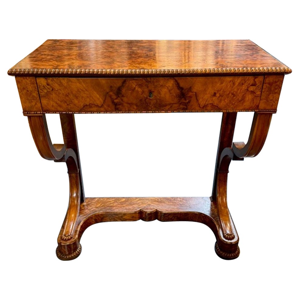 19th Century B19th Century Burl Walnut Biedermeierurl Walnut Biedermeier Console