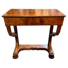 19th Century B19th Century Burl Walnut Biedermeierurl Walnut Biedermeier Console