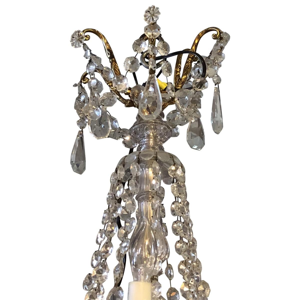 French 19th Century Baccarat 12-Light Crystal and Bronze Chandelier