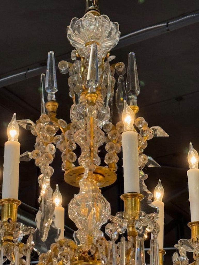 Bronzo Lampadario in cristallo e bronzo Baccarat del XIX secolo in vendita